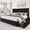 Black, variant on Breltam Queen Size Bed Frame with 4 Storage Drawers, Wingback Tufted Headboard, LED Lights, Light Grey Velvet Upholstered Platform Bed, No Box Spring Needed