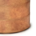 thumbnail image 5 of Simpli Home Connor Round Pouf in Distressed Light Brown Leather Leather, 5 of 9