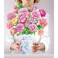 thumbnail image 2 of 12 Inch Pop Up Flowers Mother's Day Card Stunning 3D Peony Bouquet Popup Birthday Card for Mom Grandma Daughter Sister Aunt Handmade Floral Gift, 2 of 8