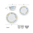 thumbnail image 3 of Mikasa Quinn Lightweight Bone China 12 Piece Dinnerware Plate Bowl Set, Service for 4, 3 of 4