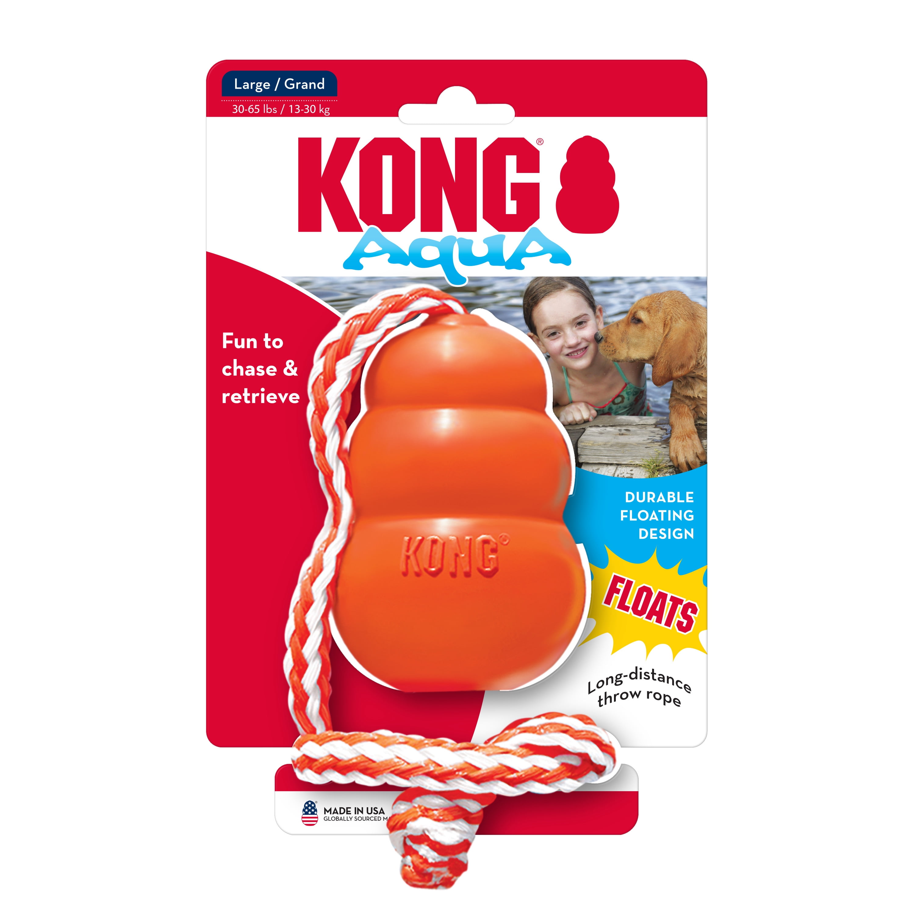 KONG® Aqua Floating Retrieval Dog Toy, Large, for Dogs Between 30-65 lbs