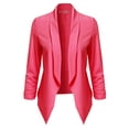 thumbnail image 2 of FashionOutfit Women's Solid Lightweight Open Front Shirring Sleeve Blazer, 2 of 5