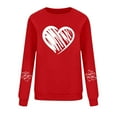 thumbnail image 4 of Itsame Valentine's Heart Sweatshirt Womens Long Sleeve T-Shirts Loose Crew Neck Tops Red Size XL, 4 of 7