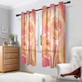 thumbnail image 2 of Yayeee Window Curtains Set of 2 for Living Room Light Filtering 63"x52", Pink Flowers, 2 of 7