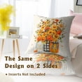 thumbnail image 4 of Orange Floral Autumn Throw Pillows Cover Watercolor Fall Sunflowers Vase Decor 20x20 Inch Seasonal Farmhouse Pillowcase for Living Room Sofa Outdoor Bedroom,Set of 2, 4 of 6