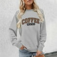 thumbnail image 4 of Coffee Weather Sweatshirts for Women 2025 Fall Winter Long Sleeve Crewneck Cute Coffee Sweatshirt Pullover Tops, 4 of 5