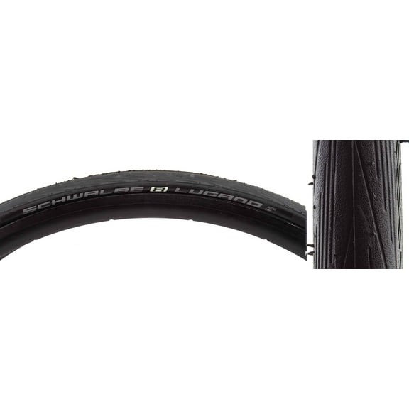 Schwalbe Lugano II Tire - 700 x 25, Clincher, Wire, Black, Endurance