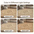 thumbnail image 7 of ODIKA Throw Tan Vintage Distressed Faded Boho Scroll Border Entryway Pet Friendly & Kids Safe Play for Playroom, Bedroom, Reading Nook, 7 of 7