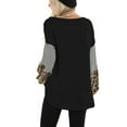 thumbnail image 3 of Mode Femme Léopard Manches Longues Col Rond Chandail Décontracté Blouse, 3 of 8
