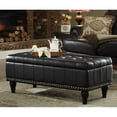 thumbnail image 2 of OSP Home Furnishings Caldwell Square Storage Ottoman in Black Bonded Leather with Decorative Nailheads, 2 of 3