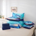 thumbnail image 5 of Feelyou Cute Ocean Axolotl Bedding Comforter Set 7pcs, Cartoon Marine Animal Queen Bedding Sets, Teens Kids Boys Girls Reversible Queen Sheet Sets, Breathable Home Decor, 5 of 7
