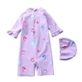 thumbnail image 4 of Baby Swimsuit Girl Girl's Ruffle One Piece Swimsuits for Toddler Kids Baby Bathing Suit Girl Purple 2-3 Years, 4 of 4