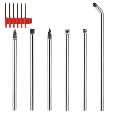 

Tomshine Multifunctional Solid Carbide Insert Cutter Round Shank Woodworking Tool Alloy Handle Turning Tools