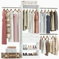 thumbnail image 5 of iSunirm 96" Walk-in Closet System with 2 Wooden Drawers & Adjustable Shoe Rack, Clothes Organizer with 3 Hanging Rods, Heavy Duty Closet Garment Rack for Bedroom/Closet, 96"W x 15"D x 80"H, White, 5 of 8