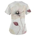 thumbnail image 6 of EHTMSAK Scrubs Tops for Womens Xi Floral with Pocket Summer Nurse Short Sleeve V Neck Workwear Print Working Uniform Blouse Medical Scrubs with Pockets on Clearance White 3X, 6 of 7