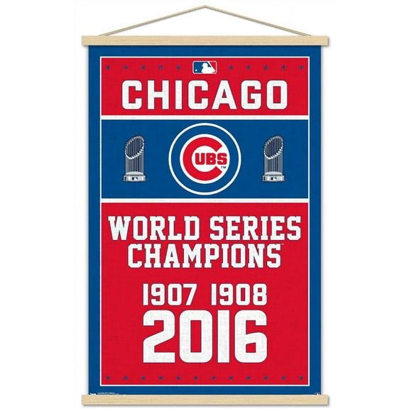 MLB Chicago Cubs - Champions 16 Wall Poster with Wooden Magnetic Frame, 22.375" x 34"