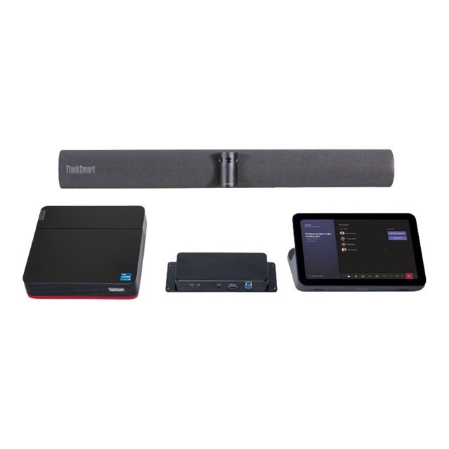 Lenovo ThinkSmart Core - Full Room Kit - video conferencing kit (touchscreen console, soundbar, compute system) - with 3 Years Lenovo Premier Support + First Year Maintenance - Certified for Zoom Rooms - black