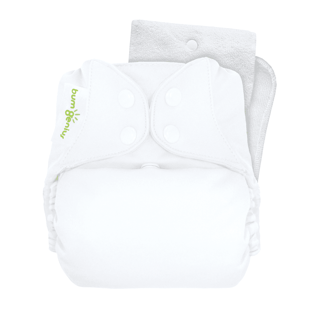 bumGenius Original OneSize Cloth Diaper 5.0 White (fits babies 835