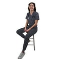 thumbnail image 6 of Green Town Scrubs for Women Scrub Set - Slim Fit Jogger Pant and Tuck-In V-Neck Top, 5 Pockets, Easy Care Uniform, 6 of 7