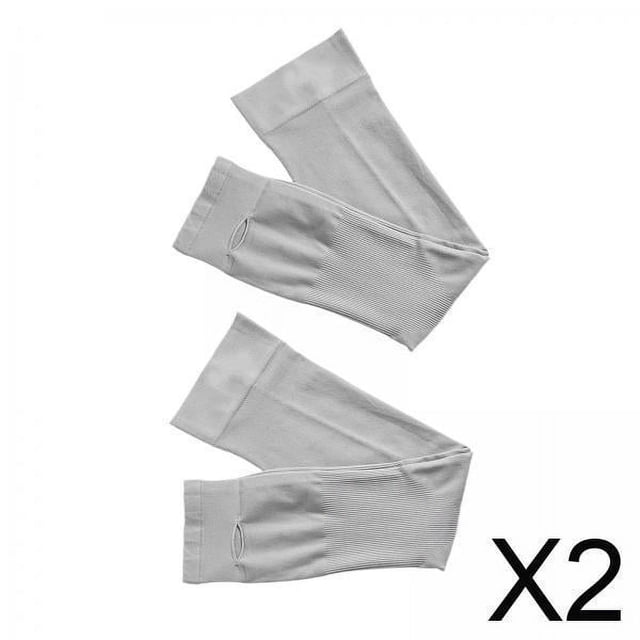 2xProtección Solar Manga Del Brazo Transpirable Mujeres Hombres Para Jardinería Caminar Trabajo Gris Claro