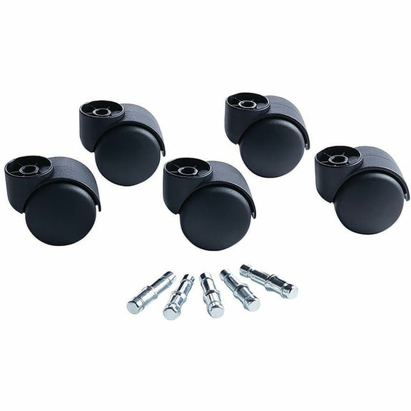 Master Caster, MAS23620, Deluxe Futura Hooded Chair Mat Casters, 5 / Set, Matte Black