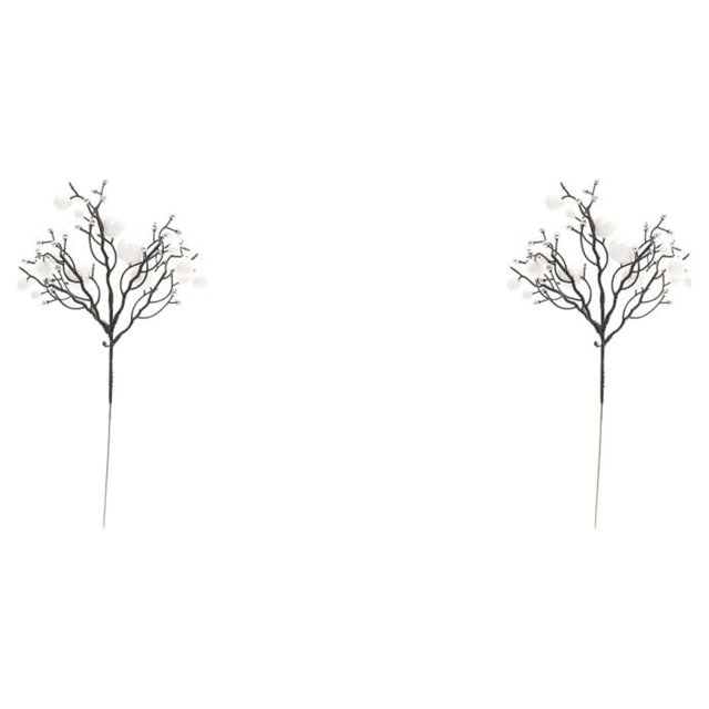 Naiovety Christmas Artificial Berries Pine Cone Flower Xmas Branch Party Decoration Window Fireplace Simulation Festival Tree Blanco 2Conjunto