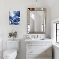 thumbnail image 5 of Intricate Navy Blue Floral Canvas Art - Vintage Gray Abstract Flower Painting, Quality Wall Decor for Bathroom & Bedroom, 12X16 inches, 5 of 7