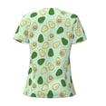 thumbnail image 3 of Goofa Avocado Pattern Womens Deep V Neck Low Cut Tops Casual Summer Short Sleeve Ribbed Knit T-Shirts-XX-Large, 3 of 5