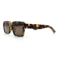 thumbnail image 6 of Hipster Gentleman Rectangular Mens Retro Vintage Vibe Plastic Sunglasses Tortoise - Brown, 6 of 8