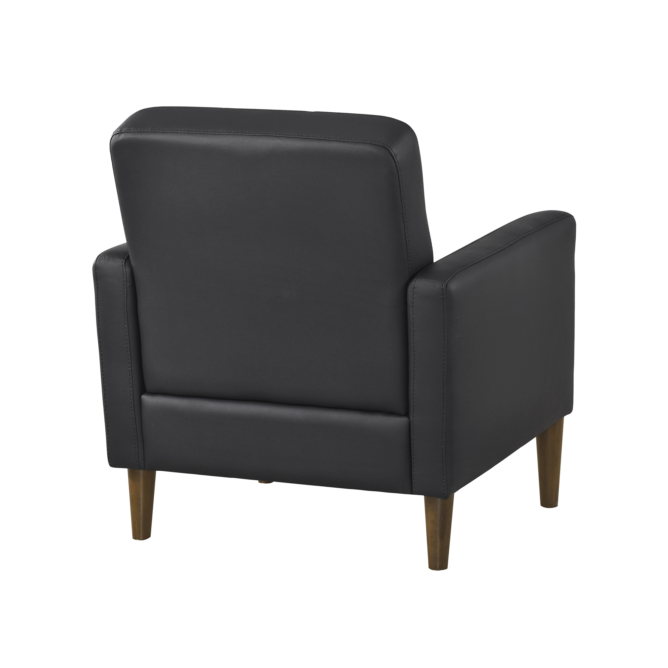 OakvillePark Noma Contemporary Tufted Leather Match Accent Chair, Black