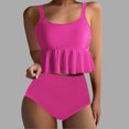 thumbnail image 2 of DISKEBUISS Women's Sexy Bathingsuits Solid Color Tank Top with Shorts Summer Beach 2 Piece Swimsuit, 2 of 6