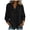 Black, variant on Women's Blouse V Neck Button Down 3/4 Sleeves Henley Shirts Out Lace Eyelet Casual Boho Top (Brown, XL)