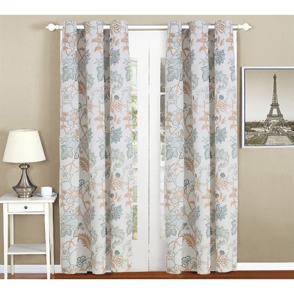 All American Collection New Reversible 3pc Floral Printed Blue/White Bedspread/Quilt Set