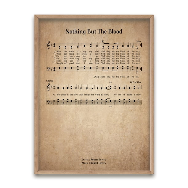 Nothing But The Blood Unframed Hymn Wall Art Print Walmart Com Walmart Com