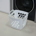 thumbnail image 4 of Flexible Plastic Laundry Basket - Square Storage Hamper with Side Handles for Easy Carrying - Versatile Organizer for Laundry, and Household Storage, 28 Litter White, 4 of 6