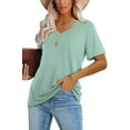 thumbnail image 2 of Borke Womens Tops Casual Short Sleeve V Neck T Shirts, 2 of 5