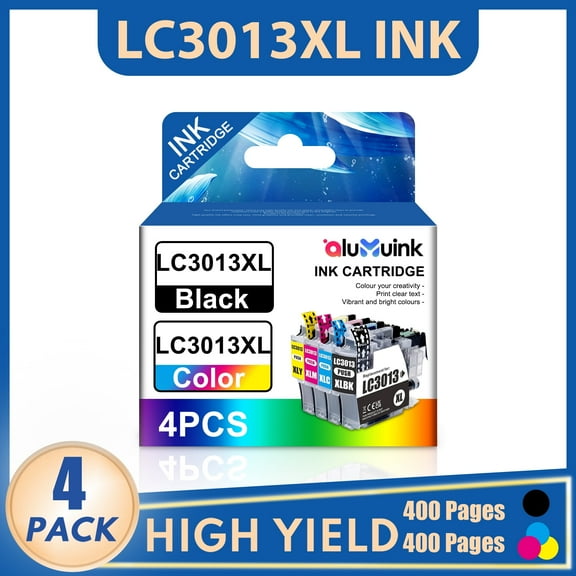 LC3013XL Ink cartridges Compatible for Brother LC3013XL ink Work with Brother MFC-J690DW MFC-J895DW Printer (1 Black, 1 Cyan, 1 Magenta, 1 Yellow, 4 Pack)