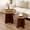 Walnut Wood-23.62 in, variant on BEJOLO Round Coffee Table, Modern Table with Wood Grain Finish, End Table Side Tables for Living Room