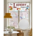 thumbnail image 4 of Laundry Room Kitchen Valances for Windows Farmhouse Linen Window Valance Curtain for Living Room Window Treatment Cartoon Washday Washing Machine Clothes Valance Rod Pocket Topper Drape, 42 x 12 Inch, 4 of 6