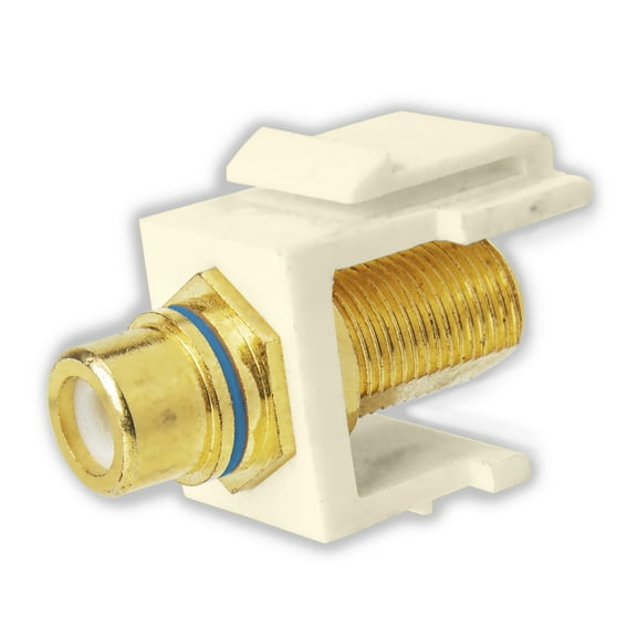 Skywalker F Female to RCA Female Keystone Jack Insert (Blue Band, Almond)