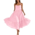 thumbnail image 2 of BRGZLK Linen Dresses For Women 2026 Cotton Cami Lounge Dress Casual Loose Solid Color Spaghetti Strap Dresses Summer Beach Suspender Long Dress Vacation Sundress, 2 of 7