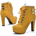 thumbnail image 4 of Chaussures Mode pour Femmes à Talon Carré Imperméables à Plateforme Bottines à Talons Hauts, 4 of 9