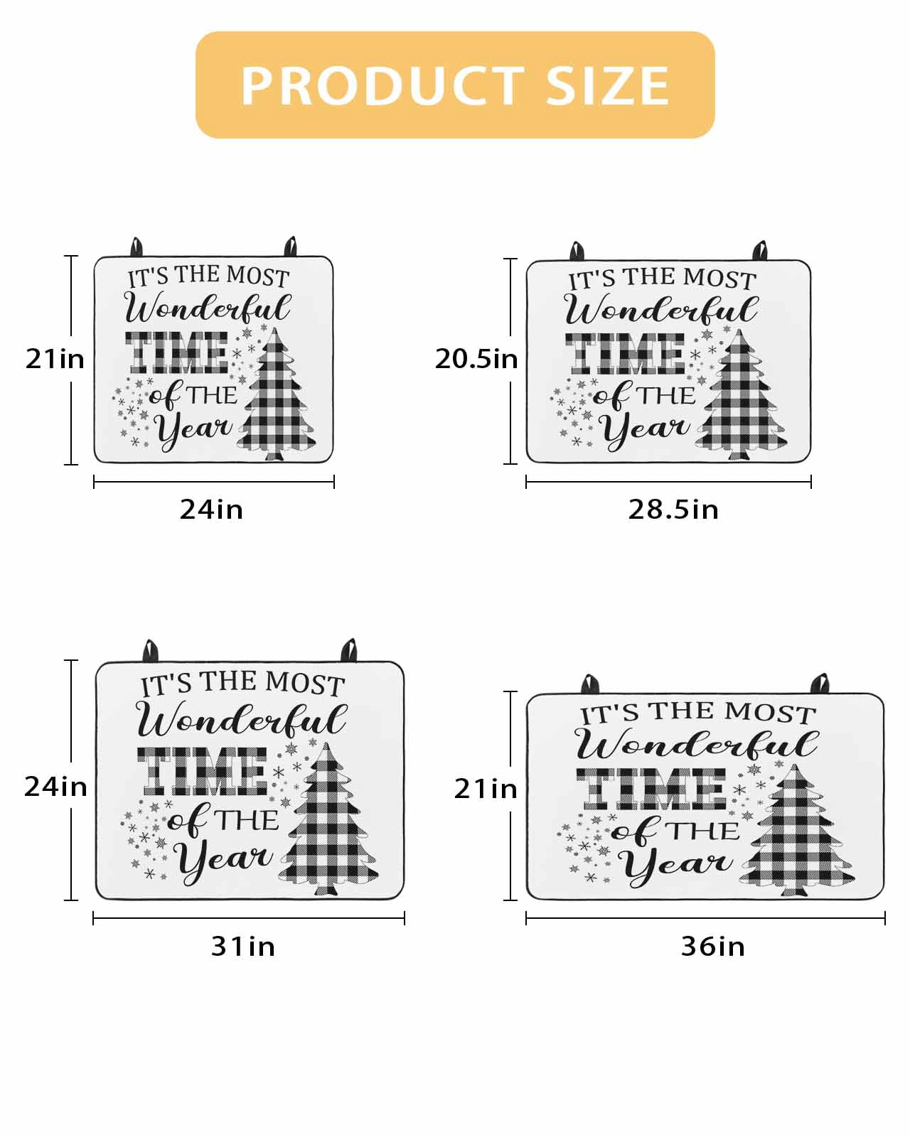 Large Induction Cooktop Protector Mat Christmas Stove Top Covers for Electric Stove, Winter Black White Plaid Pine Tree Snowflakes Decorative Stove Burner Cover Mats, Glass Top Stove Cover