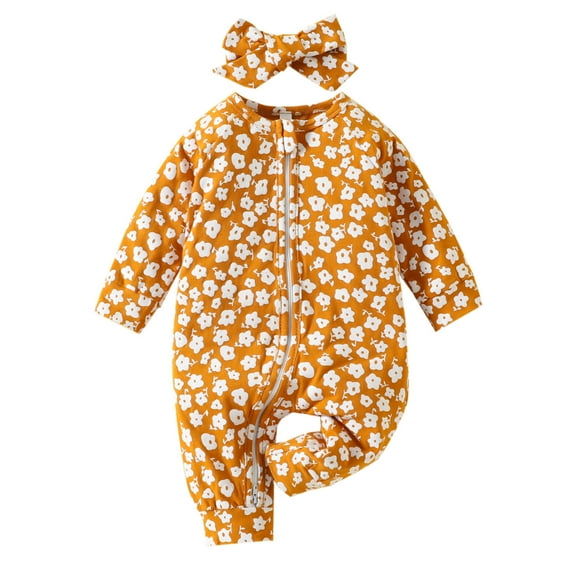 adviicd Boy Romper Onesies, Boys Long Sleeve One-Piece Footless Baby Boys Jumpsuits (Yellow,3-6 Months)