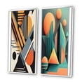 thumbnail image 3 of Designart "Composing Graphics with Retro Flair I" Modern Geometric Framed Wall Art Set Of 2 - Modern Blue Gallery Wall Frame Set For Home Decor, 3 of 6