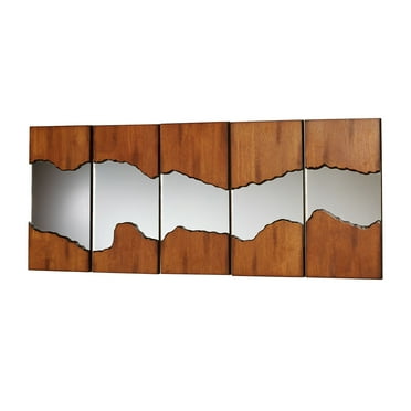 Canyon Horizons Mirrored Wall Art Regal Walnut Set of 5