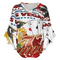 thumbnail image 5 of Las Vegas Casino Gambler Women's V-Neck Blouse With 3/4 Ruffled Bell Sleeves Casual Top Ladies Blouses, 5 of 7