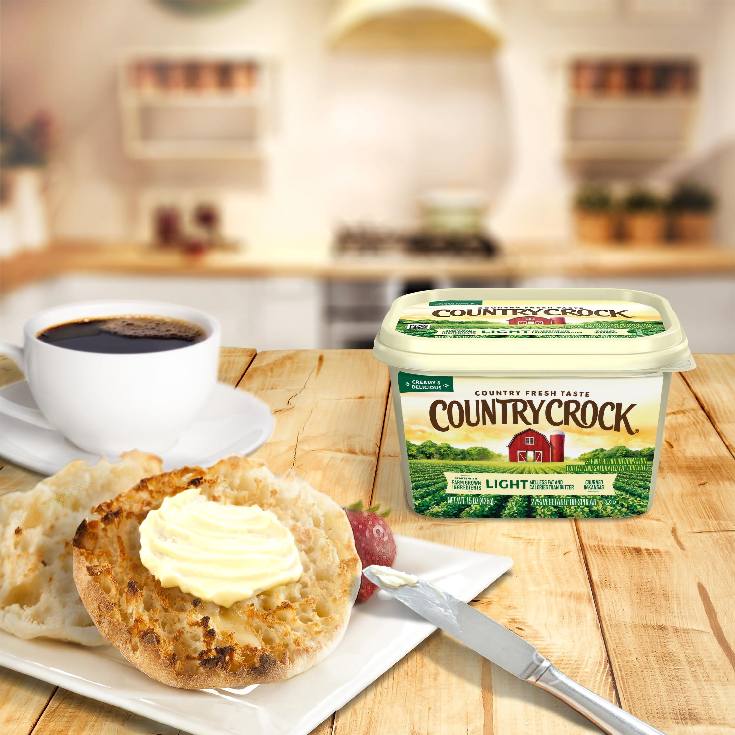 Country Crock Light Buttery Spread, 15 oz Tub