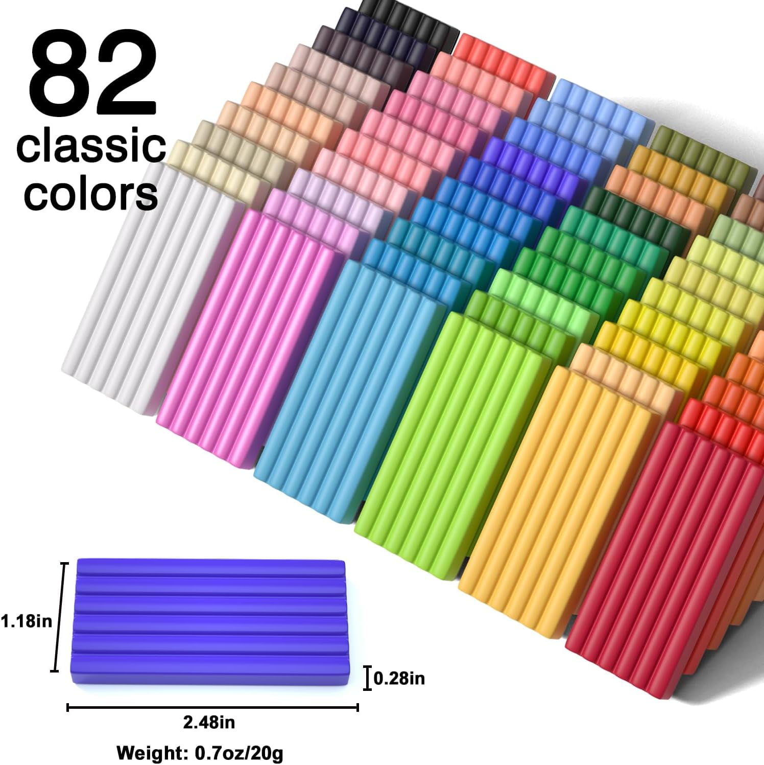 Polymer Clay, Shuttle Art 82 Colors Oven Bake Modeling Clay, Creative Clay Kit with 19 Clay Tools and 16 Kinds of Accessories, Non-Toxic, Non-Sticky, Ideal DIY Art Craft Clay Gift
