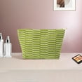 thumbnail image 5 of Unique Bargains 1 Pc Knitted Stripes Makeup Bag Beige Green Polyester, 5 of 6